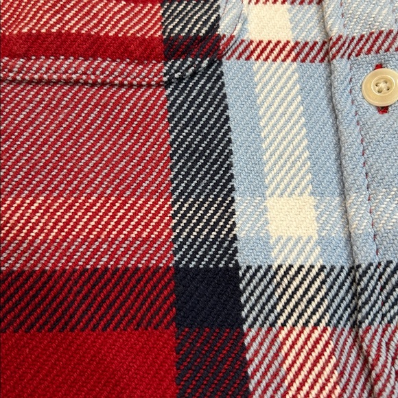 Outerknown Red and Blue Plaid Button-Down Blanket Shirt XS/S - Picture 11 of 11